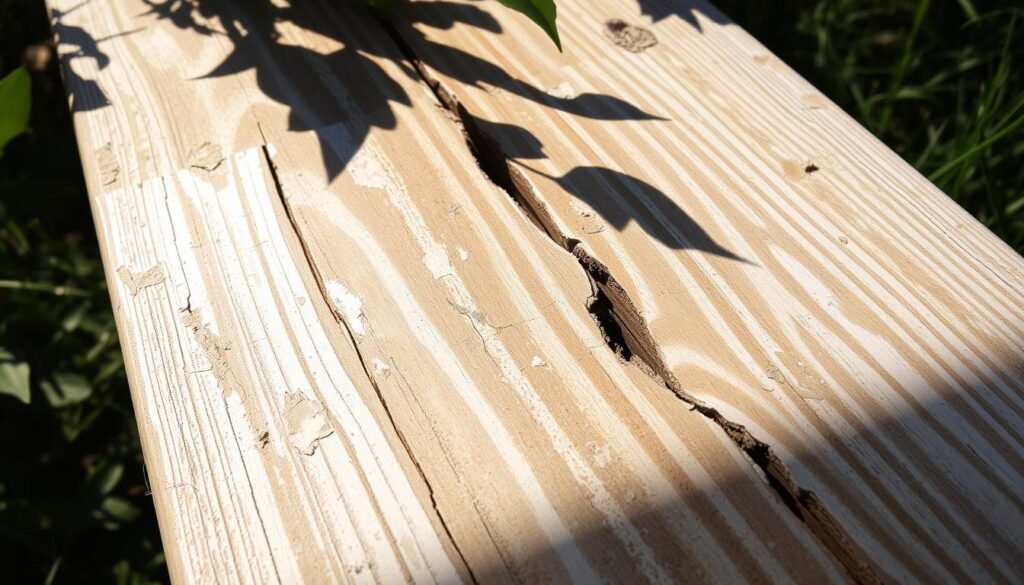 wood damage from sunlight